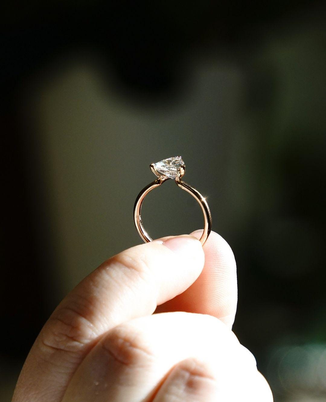 1.56 Ct Trillion Cut Moissanite Engagement Ring, Trillion Cut Engagement Ring, Trillion Bezel Set Ring - AuraJewelsCA