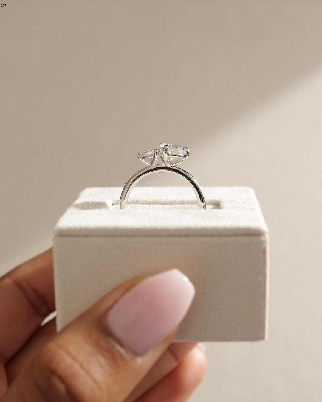 1.81 CT Pear Cut Moissanite Two Stone Engagement Ring Art Deco Pear Toi Et Moi Ring Unique 18k Gold Wedding Ring Bridal Promise Gifts/Ring - AuraJewelsCA