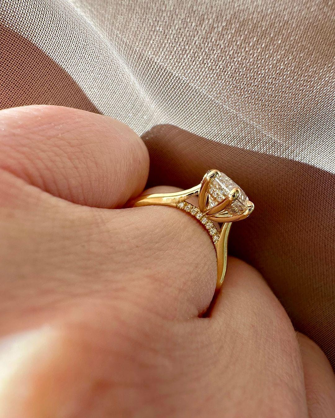 4.50 Ct Marquise Cut Moissanite Engagement Ring, Wedding Ring, Marquise Cut Ring, Elongated Marquise, Hidden Halo Ring for Her - AuraJewelsCA