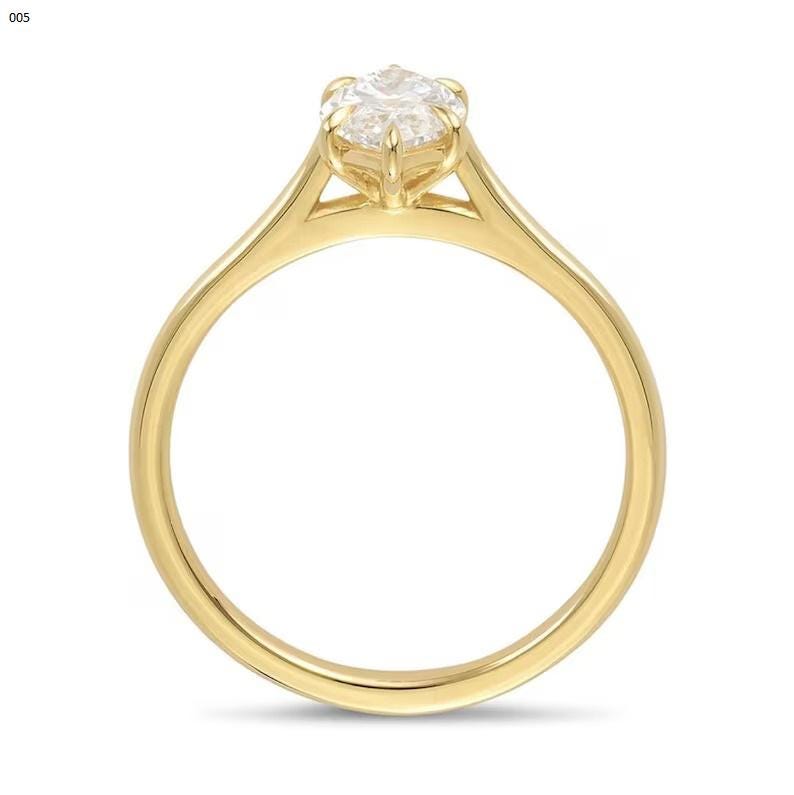 14k Solid Yellow Gold Marquise Cut Solitaire-1.5 CT Marquise Cut Moissanite Ring-Wedding Ring-Cathedral Band-6 Eagle Prongs-Anniversary Gift - AuraJewelsCA