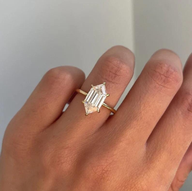 Antique 3.1 CT Dutch Marquise Cut Moissanite Solitaire 14k Solid Yellow Gold Handmade Hidden Halo Ring Gorgeous 6 Claws Wedding Jewelry/Gift - AuraJewelsCA