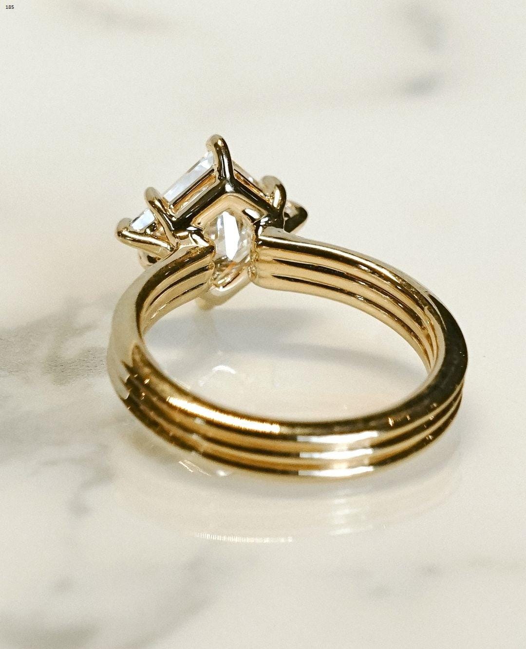 1.74 Ct Princess Cut Moissanite Engagement Ring, Princess Cut Ring, Square Cut Ring, Solitaire Ring - AuraJewelsCA