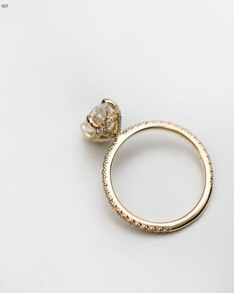 14k Solid White Gold Solitaire Ring-1.85 TC Marquise Cut Moissanite Wedding Ring-6 Claw Prongs-Invisible Halo-Proposal Ring-Anniversary Gift - AuraJewelsCA