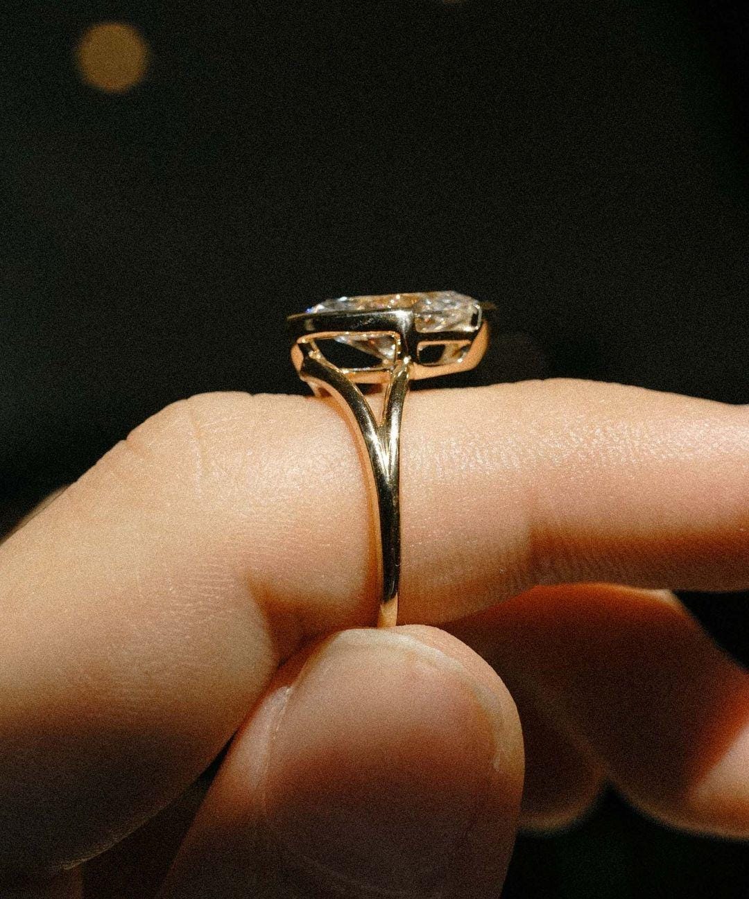 2CT Marquise Cut Moissanite Engagement Ring, Marquise Cut Engagement Ring, Marquise Solitaire, 2ct Marquise Cut, Solitaire Engagement Ring - AuraJewelsCA