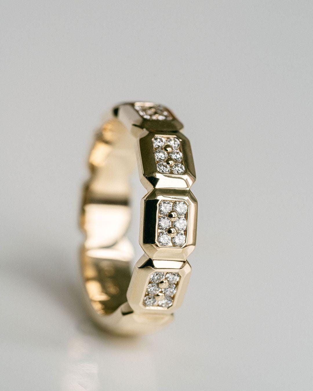 4 mm Moissanite Wedding Band, half Eternity band, Moissanite Band, Moissanite Band Bridal Set Anniversary Gift For Woman