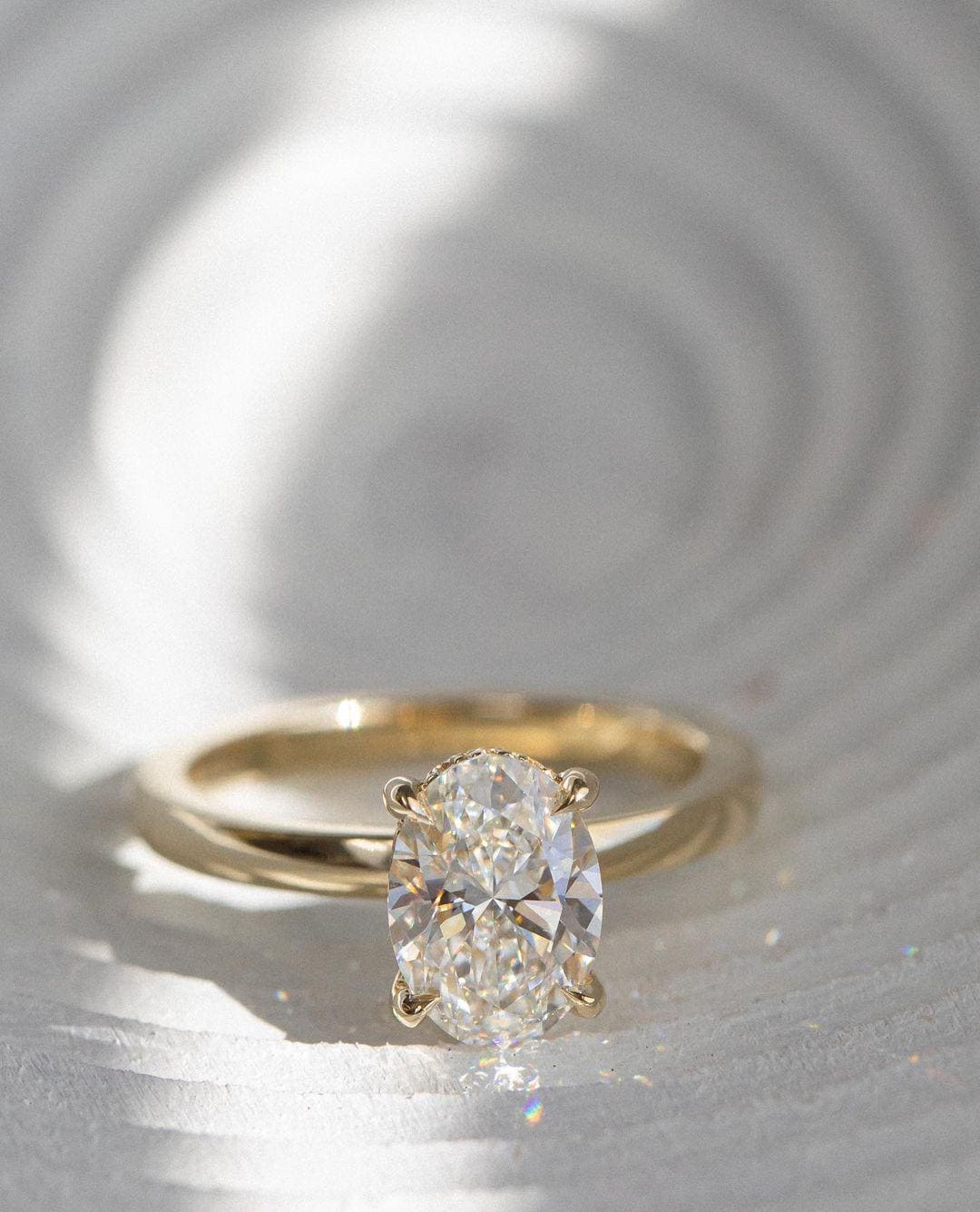 Vintage 3.50 CT Elongated Oval Cut Moissanite Solitaire-14k Solid Yellow Gold-Hidden Halo Proposal Ring-1.8 MM Channel Band-Anniversary Gift