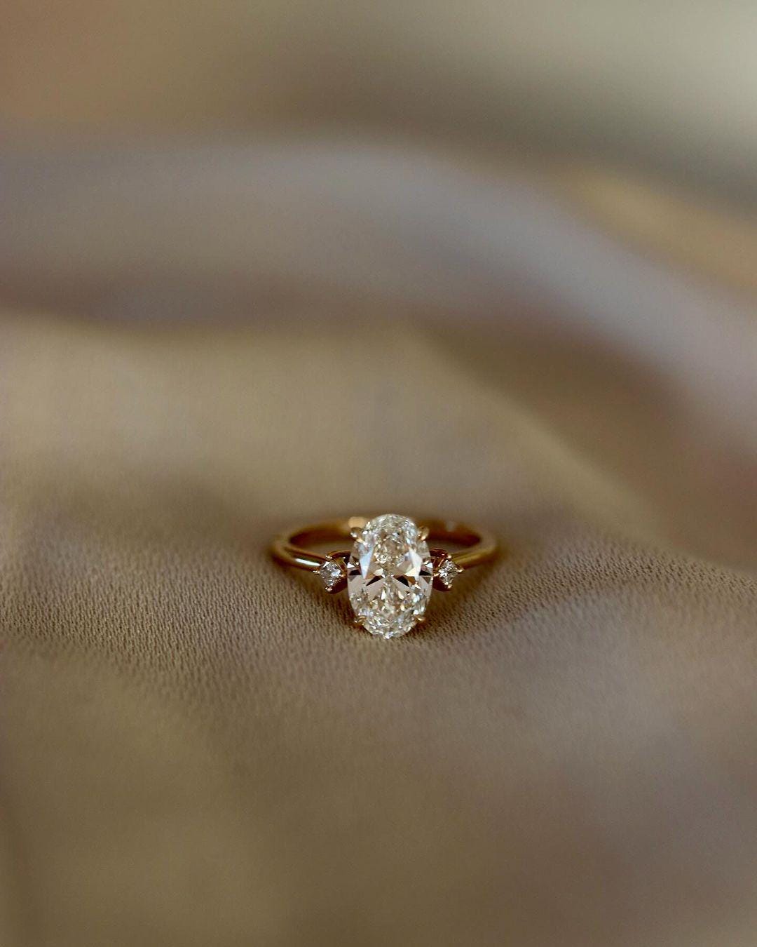 2 CT Flawless Oval Cut Engagement Ring|14k Solid Rose Gold|Oval Solitaire Ring|Lovely Bridal Ring|Cathedral Band|Minimalist Ring In Trend